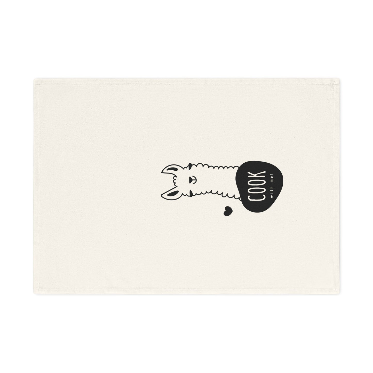 Cook with me! Llama cotton tea towel, 50 x 70 cm, organic cotton, eco