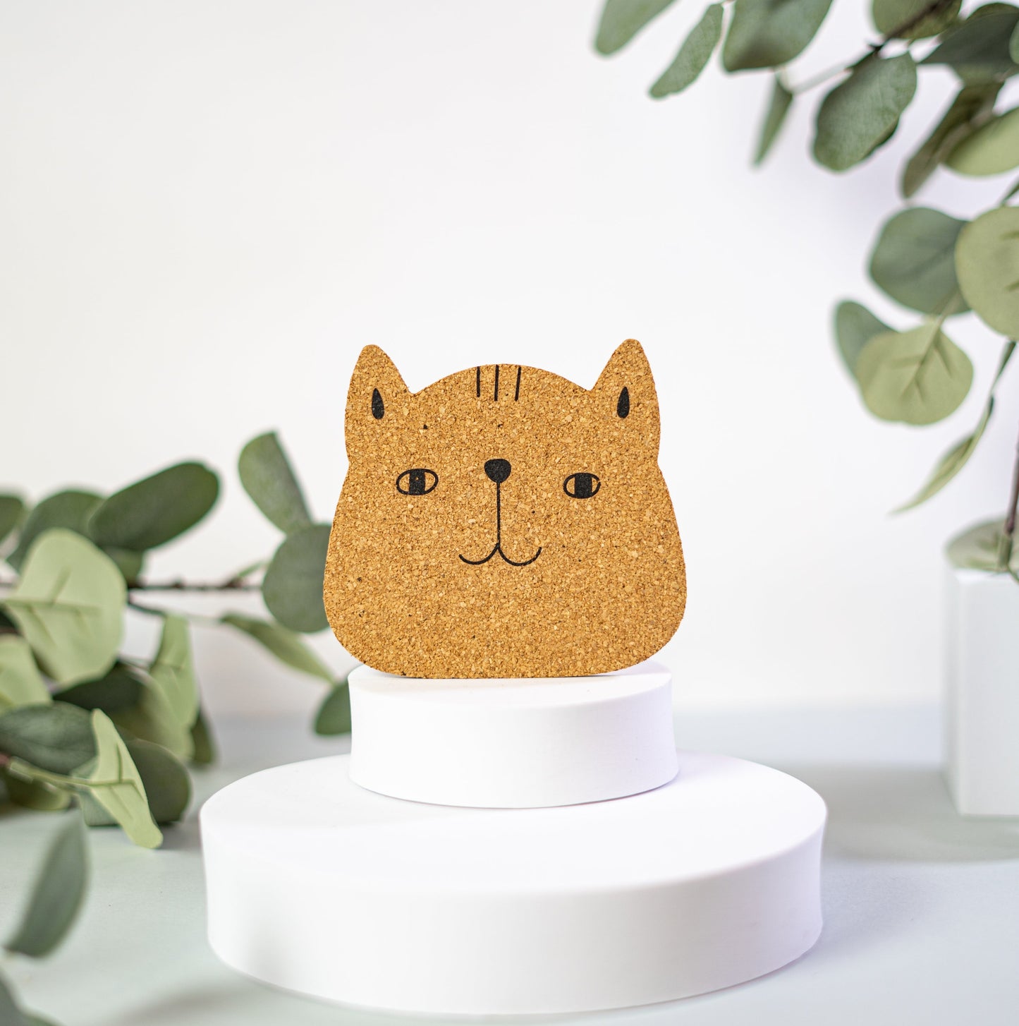 Meaow Cute cats - Cork coasters, round, set of 6