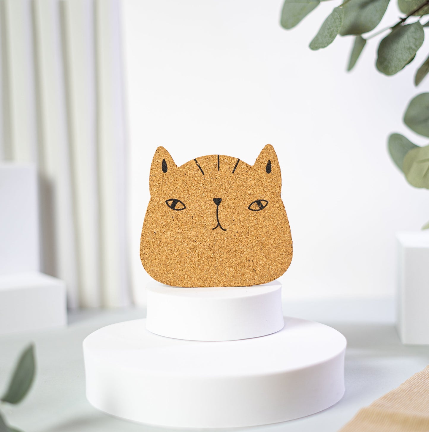 Meaow Cute cats - Cork coasters, round, set of 6