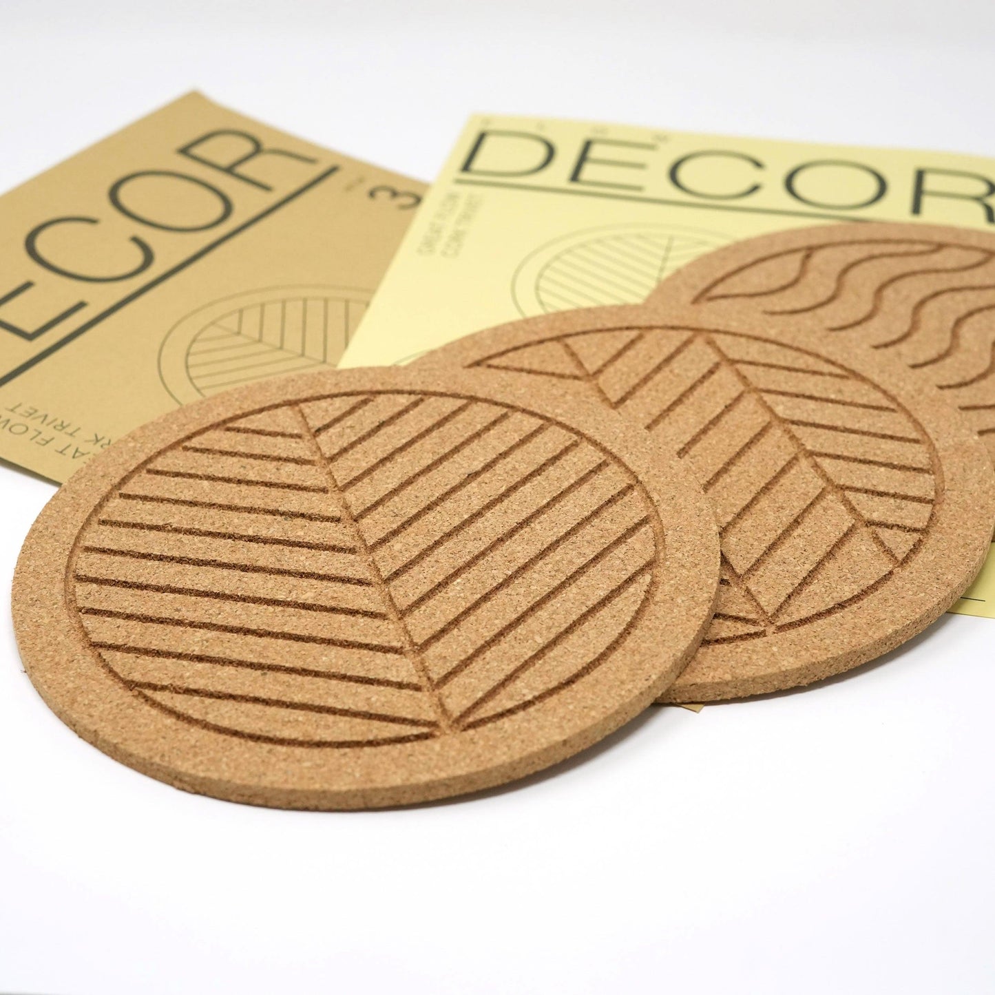 Great Flow - Cork trivet set of 3 pieces, 19 cm cork coasters