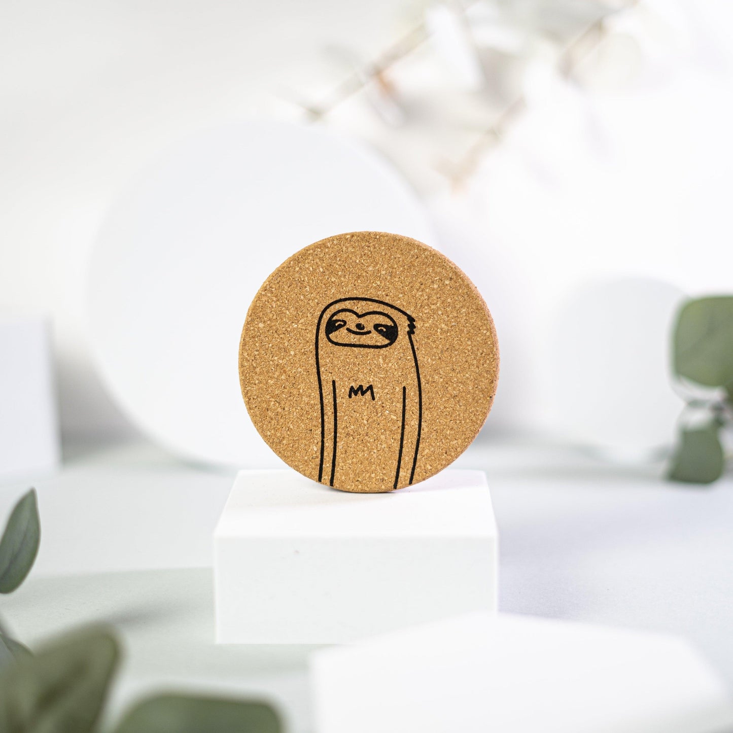 Cutes - Cork coasters, set of 6, cute animals