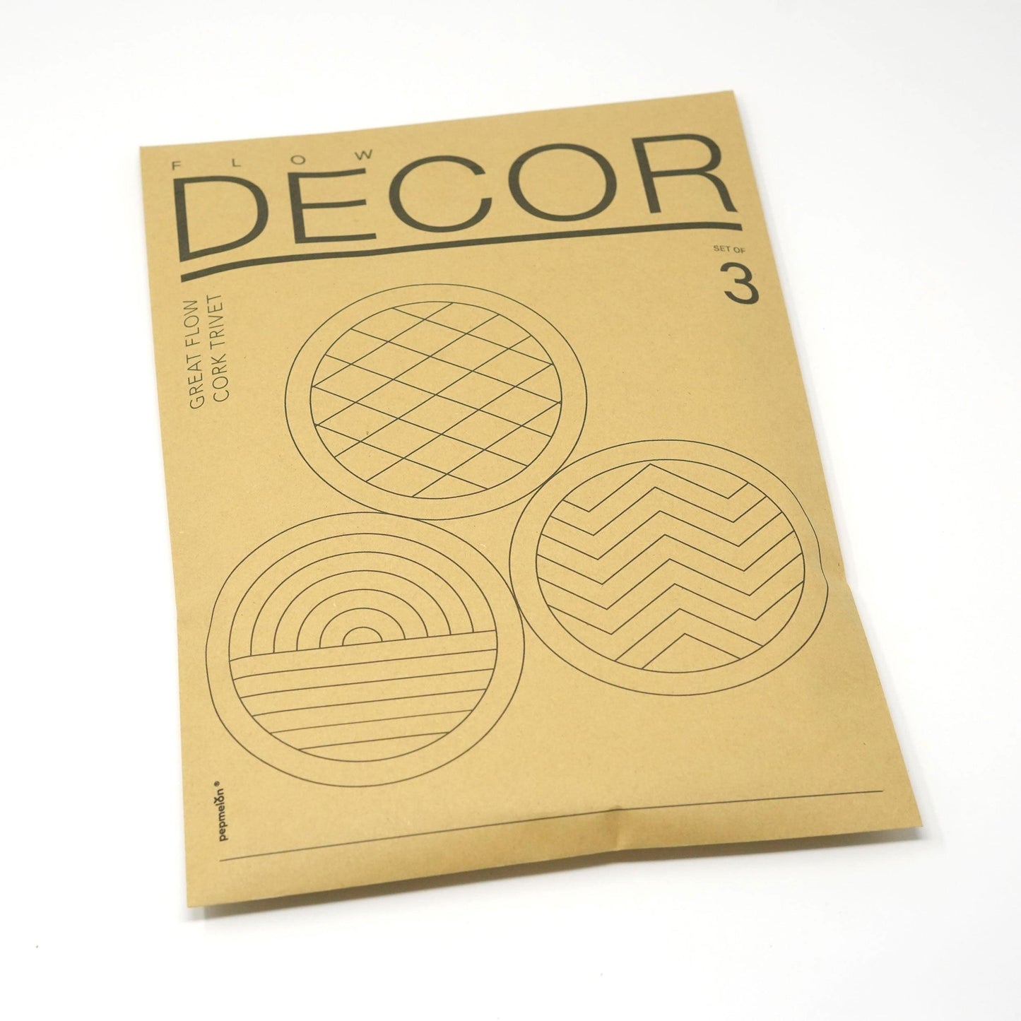 Great Flow - Cork trivet set of 3 pieces, 19 cm cork coasters