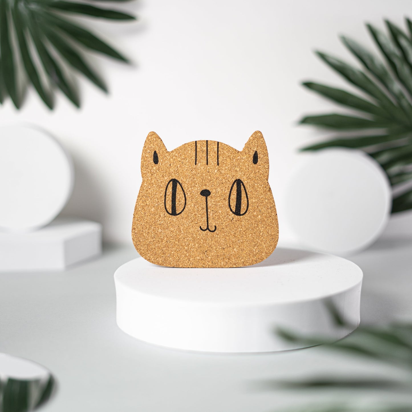 Meaow Cute cats - Cork coasters, round, set of 6