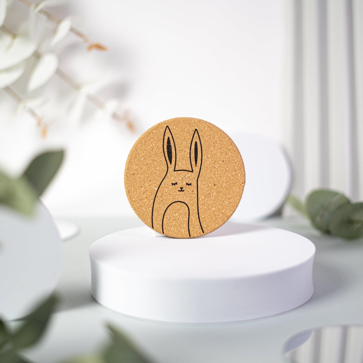 Cutes - Cork coasters, set of 6, cute animals