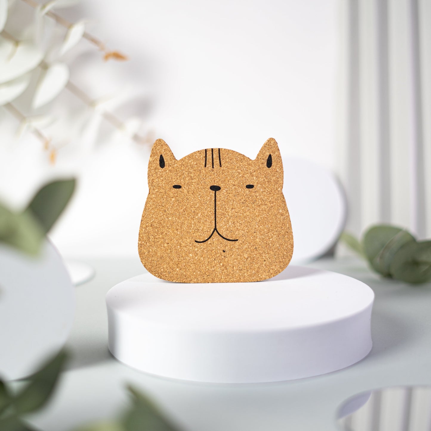 Meaow Cute cats - Cork coasters, round, set of 6