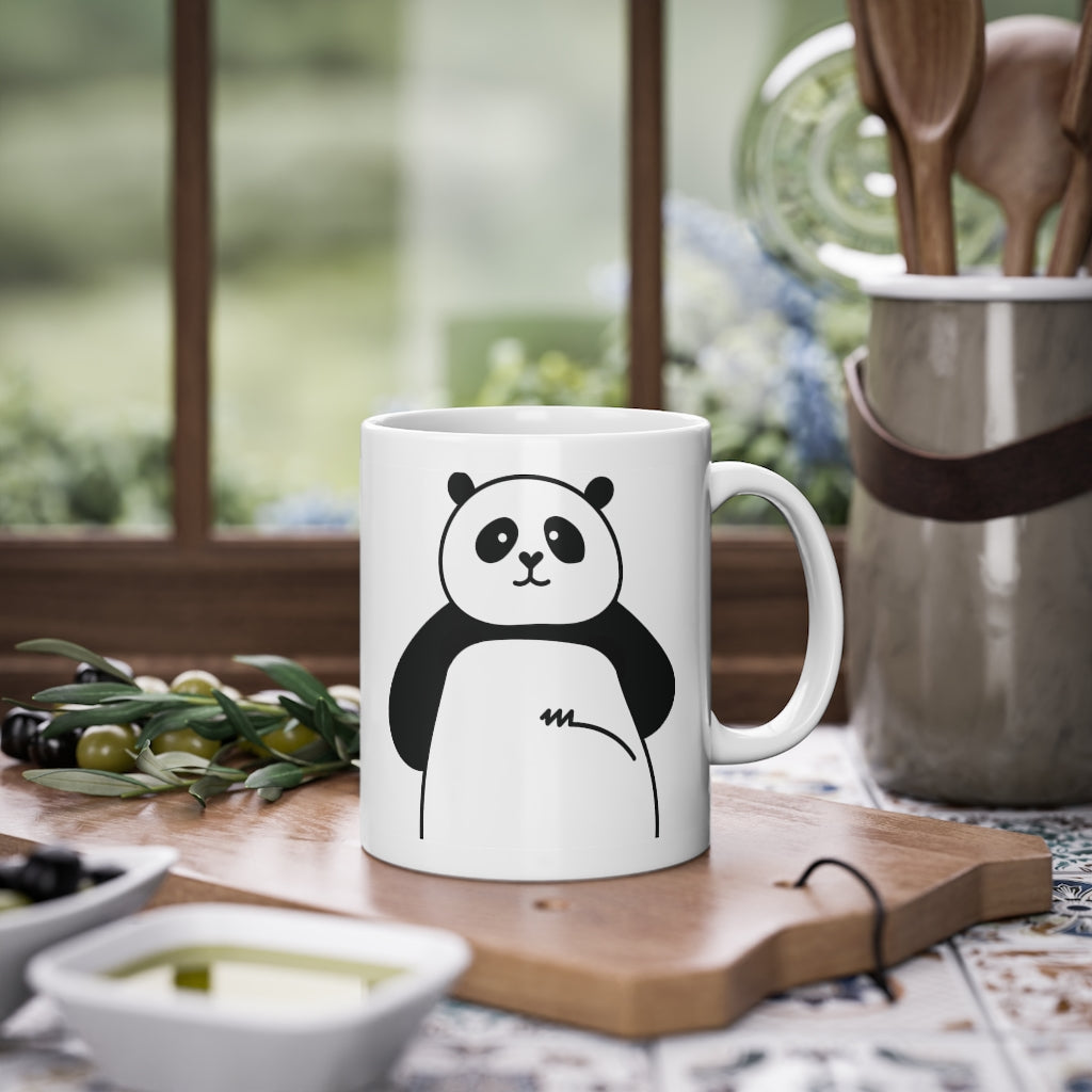 Cute Panda mug funny bear mug, white, 325 ml / 11 oz Coffee mug, tea