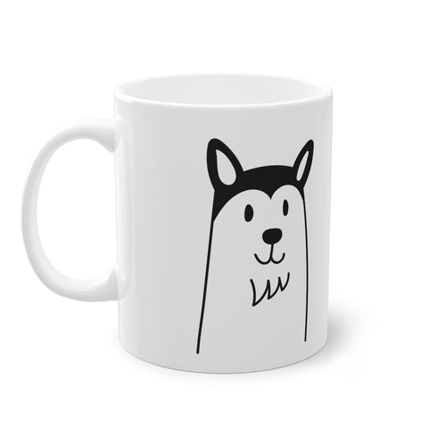 Cute dog Husky mug, white, 325 ml / 11 oz Coffee mug, tea mug for