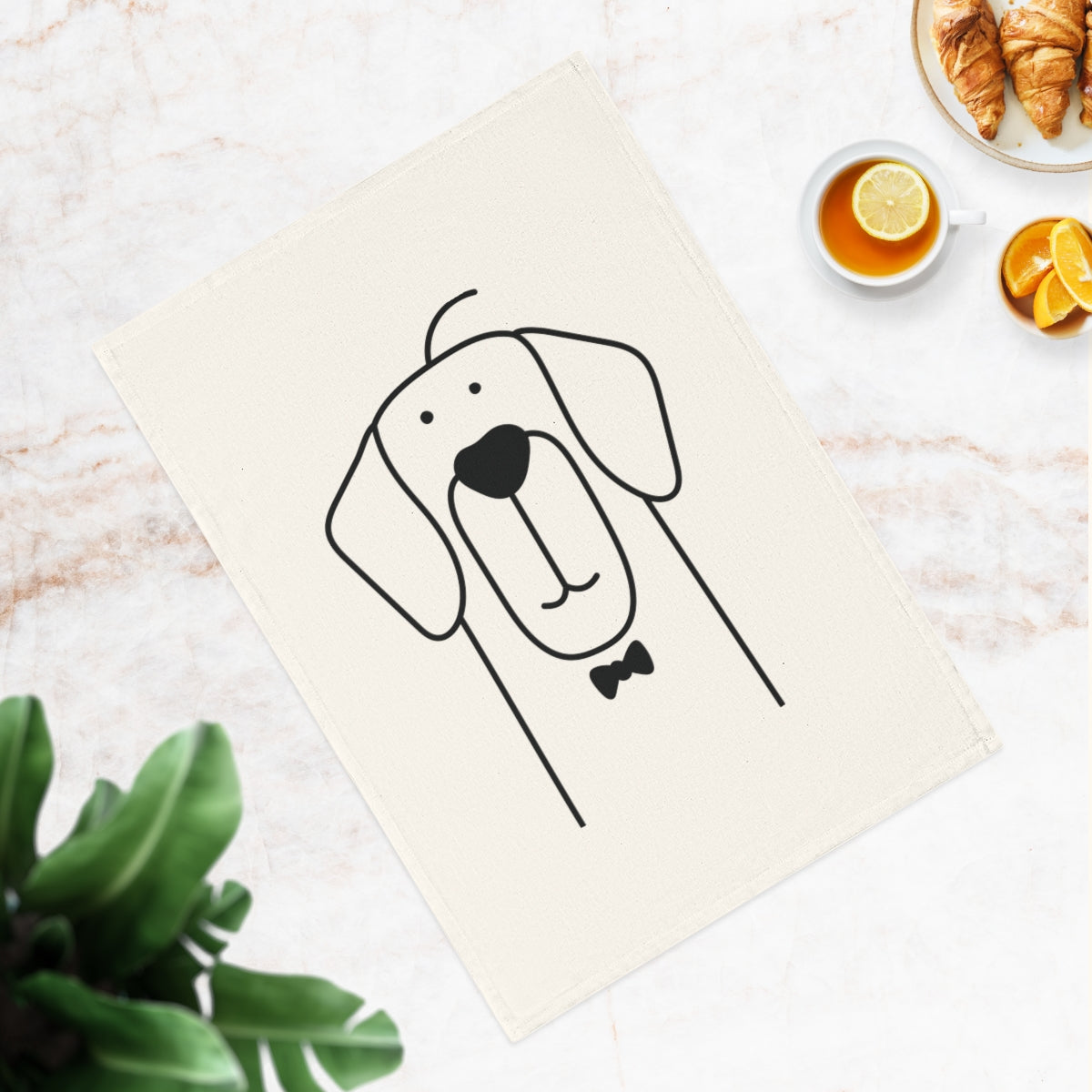 Retriever dog Cotton Tea Towel, 50 x 70 cm, organic cotton,