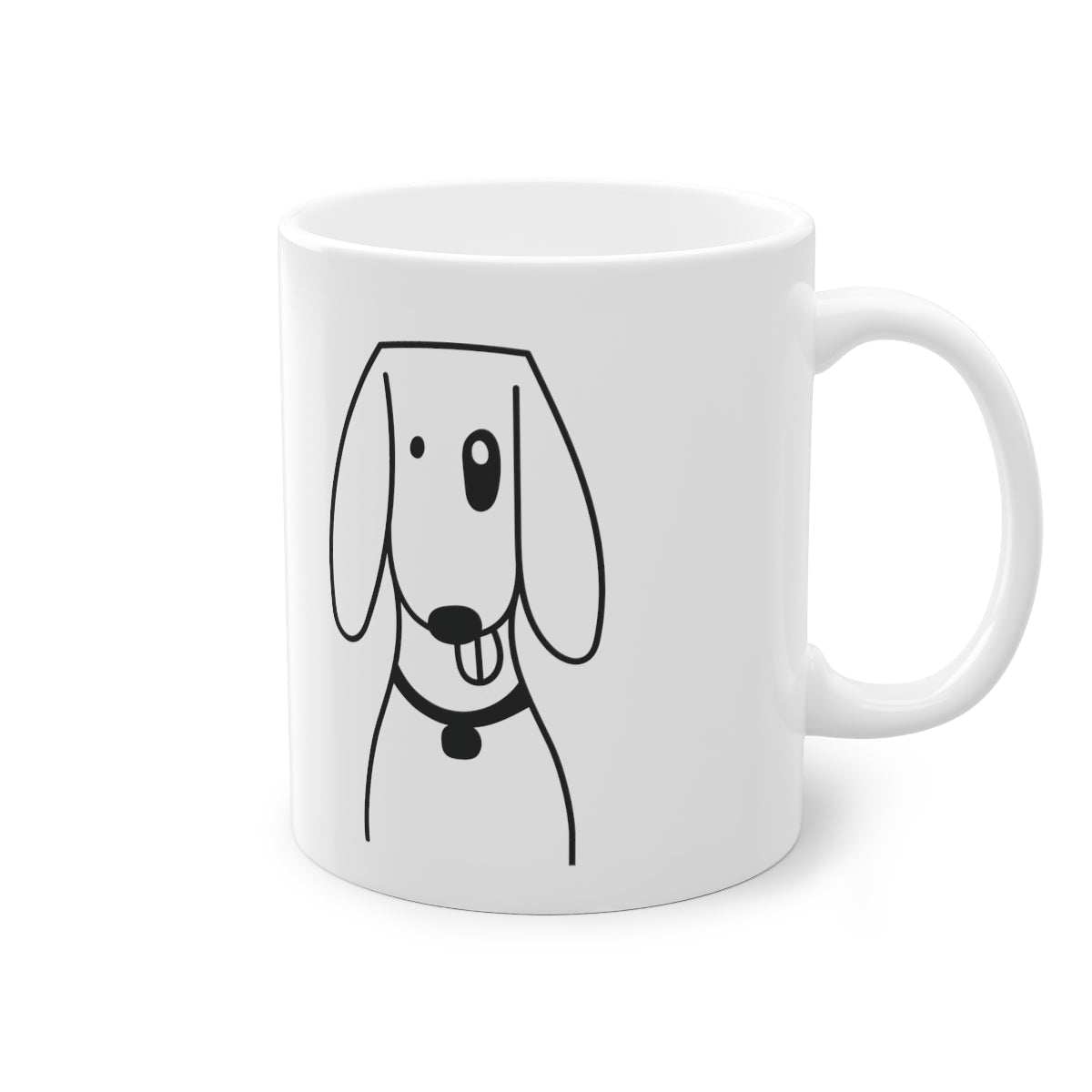 Cute dog Foxhund mug, white, 325 ml / 11 oz Coffee mug, tea mug