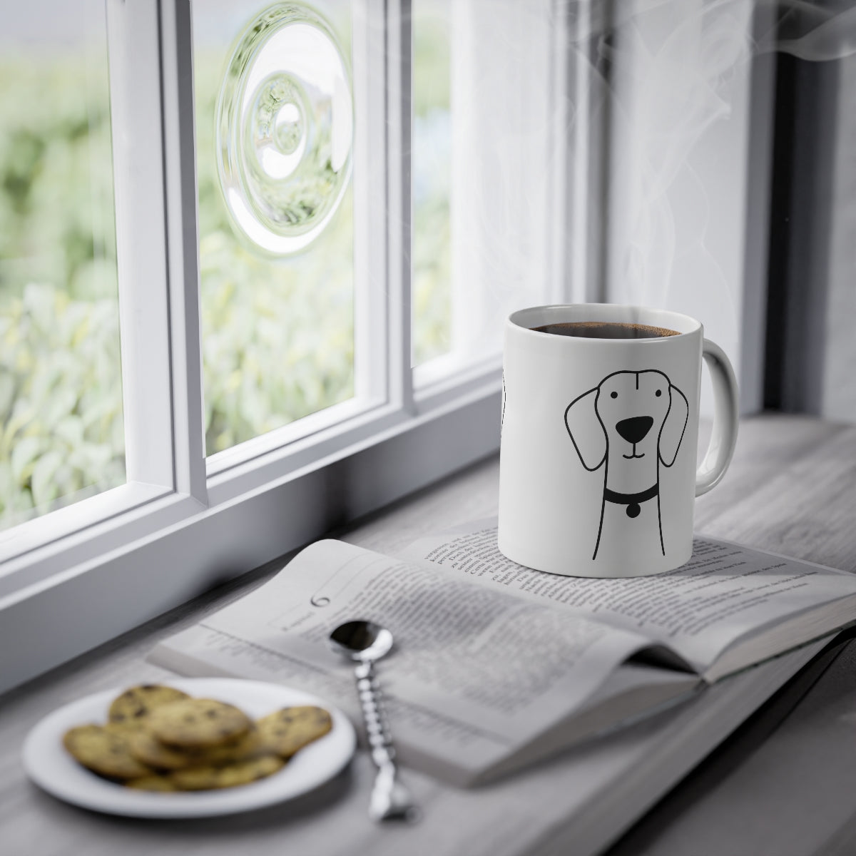Cute coffe, tea mug, 325 ml dog design