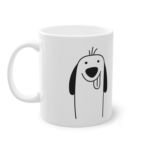 Cute dog Spaniel mug, white, 325 ml / 11 oz Coffee mug, tea mug