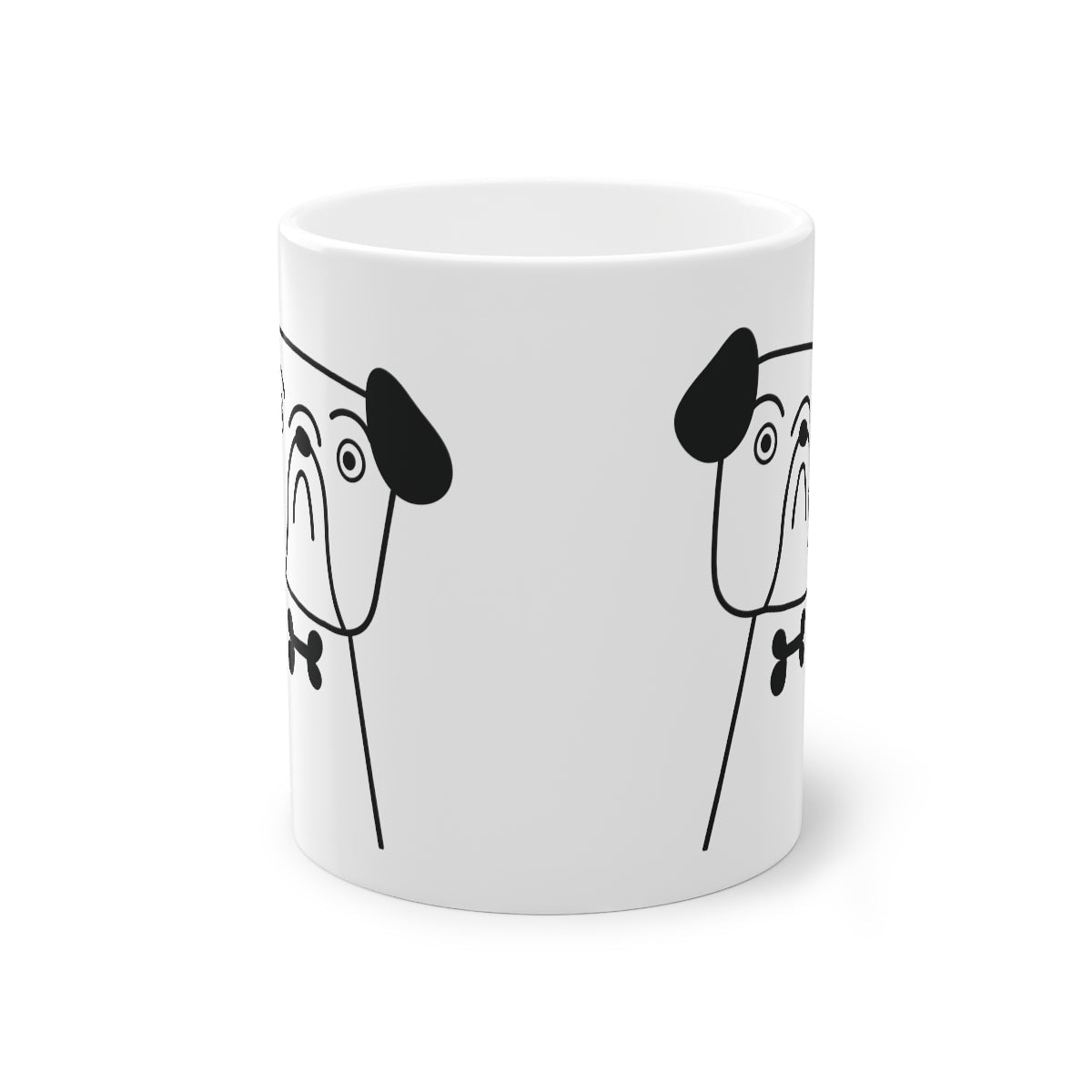 Cute dog Bulldog mug, white, 325 ml / 11 oz Coffee mug, tea mug