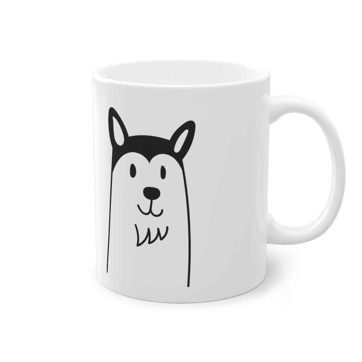 Cute dog Husky mug, white, 325 ml / 11 oz Coffee mug, tea mug for