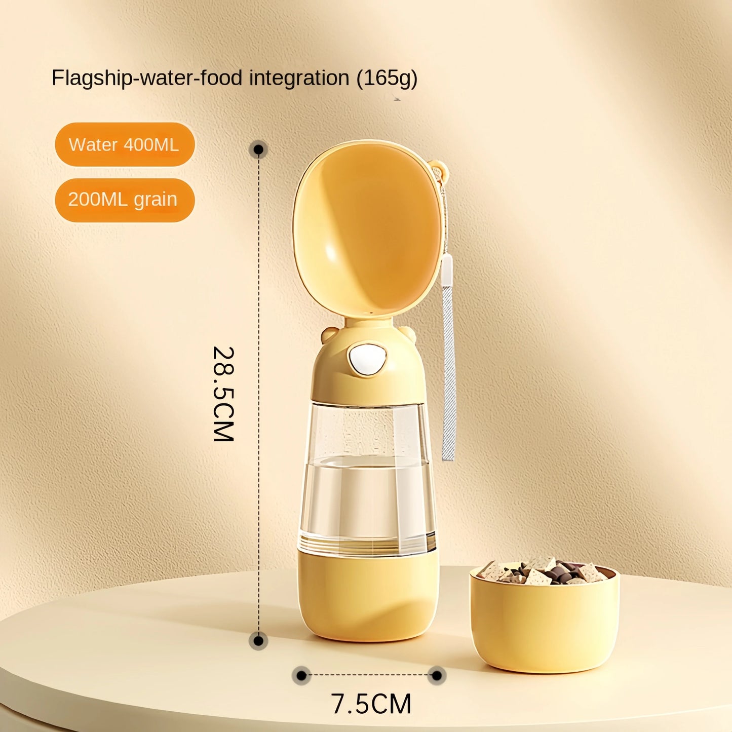 Portable 2-in-1 Water and Food Bottle for Dogs and Cats – Leakproof Travel Bowl with Easy Dispense