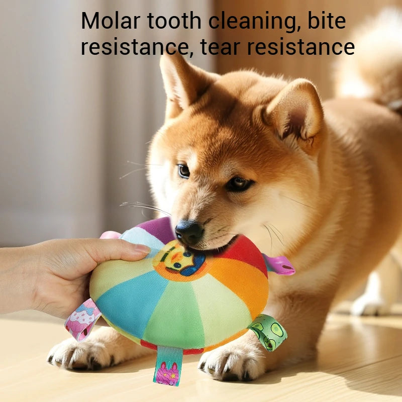 Frisbee pour Chien en Peluche avec Son – Interactif, Résistant et Coloré