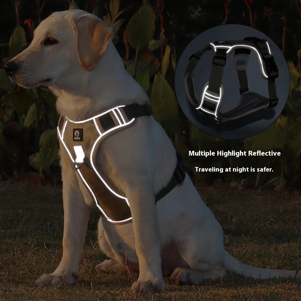 Reflective No-Pull Dog Harness for Large Dogs – Chew-Proof, Adjustable & Durable Vest