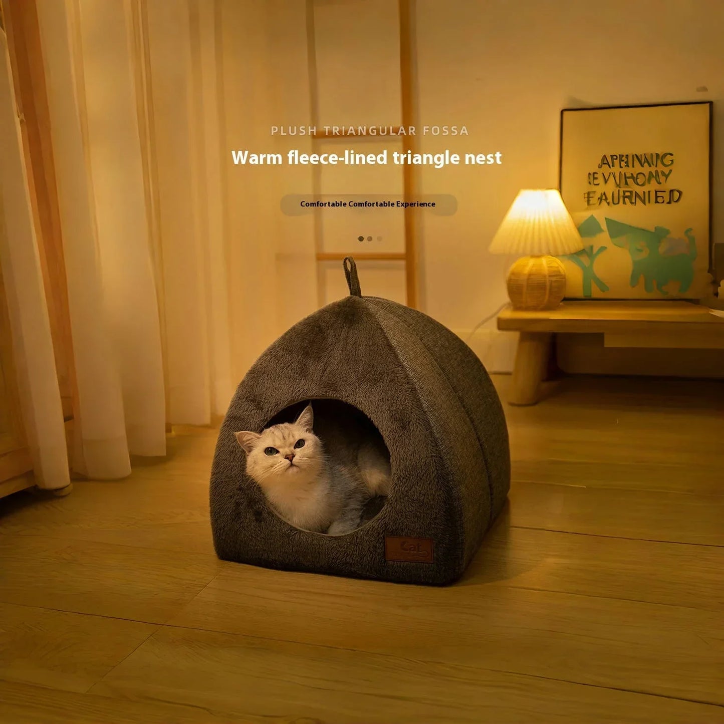Triangle Cat House – Warm, Enclosed Bed