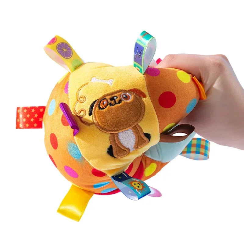 Jouet Chien en Peluche Interactif avec Grelots – Balle Résistante avec Poignée pour Dressage et Jeu