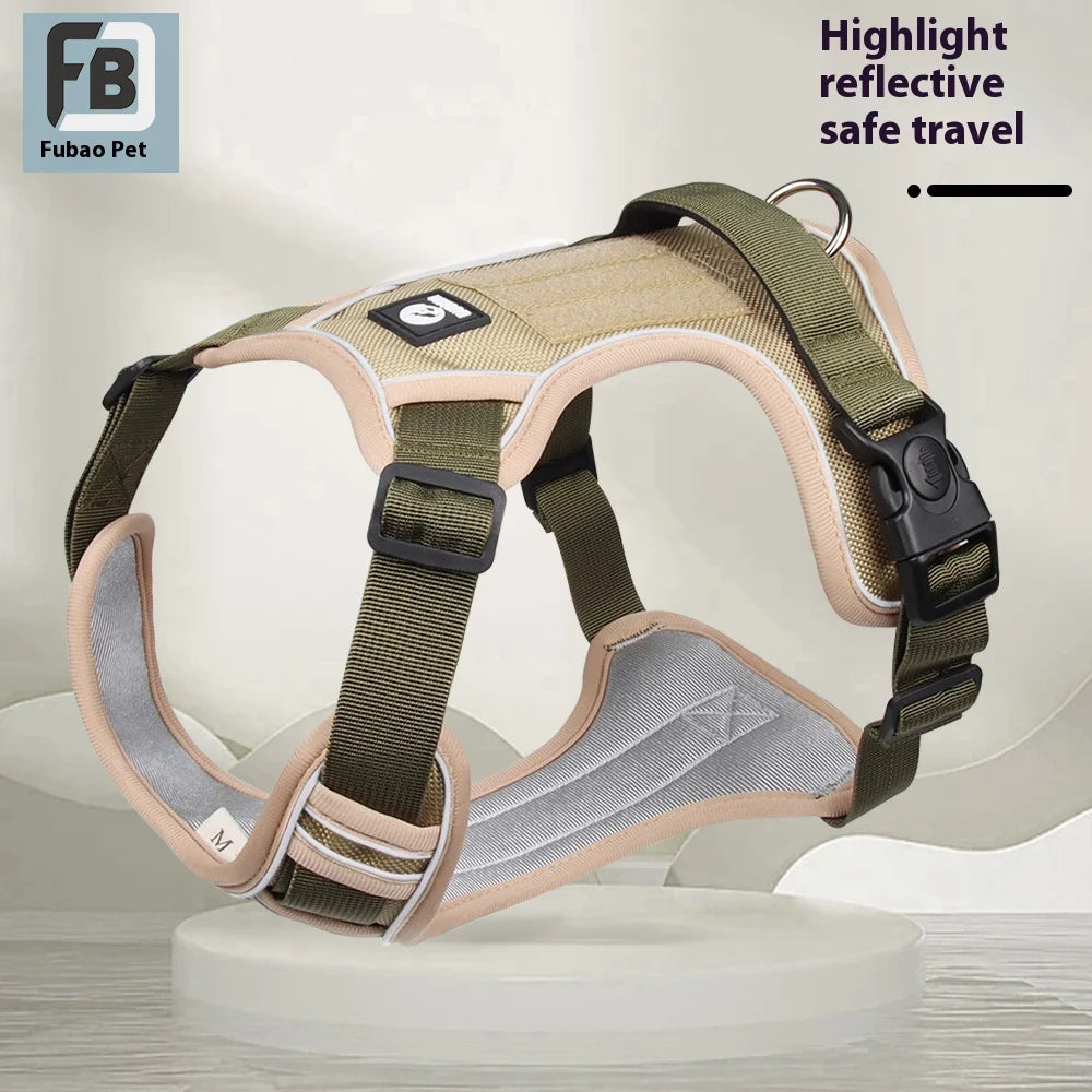 Reflective No-Pull Dog Harness for Large Dogs – Chew-Proof, Adjustable & Durable Vest