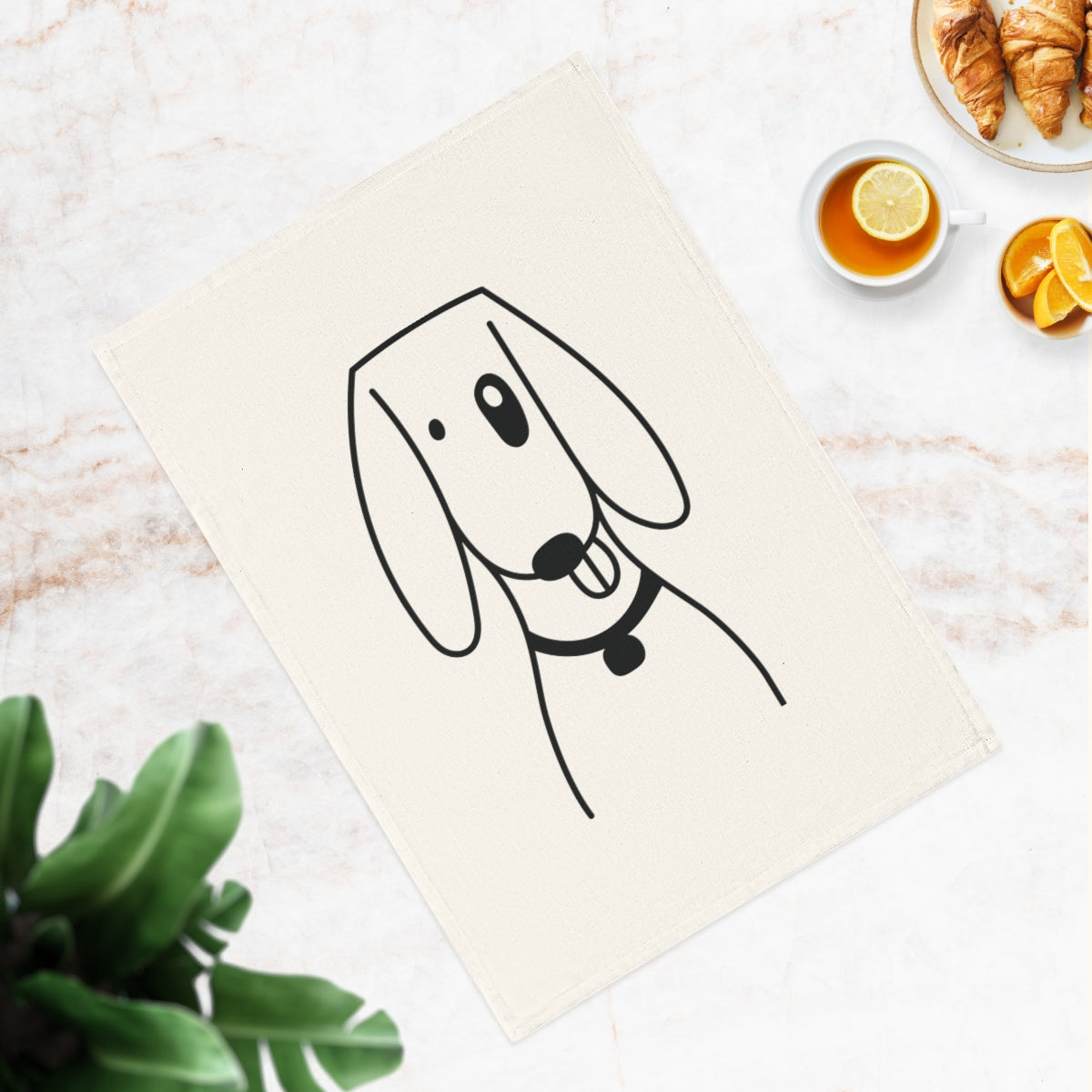 Foxhound dog design Cotton Tea Towel, 50 x 70 cm, organic cotton
