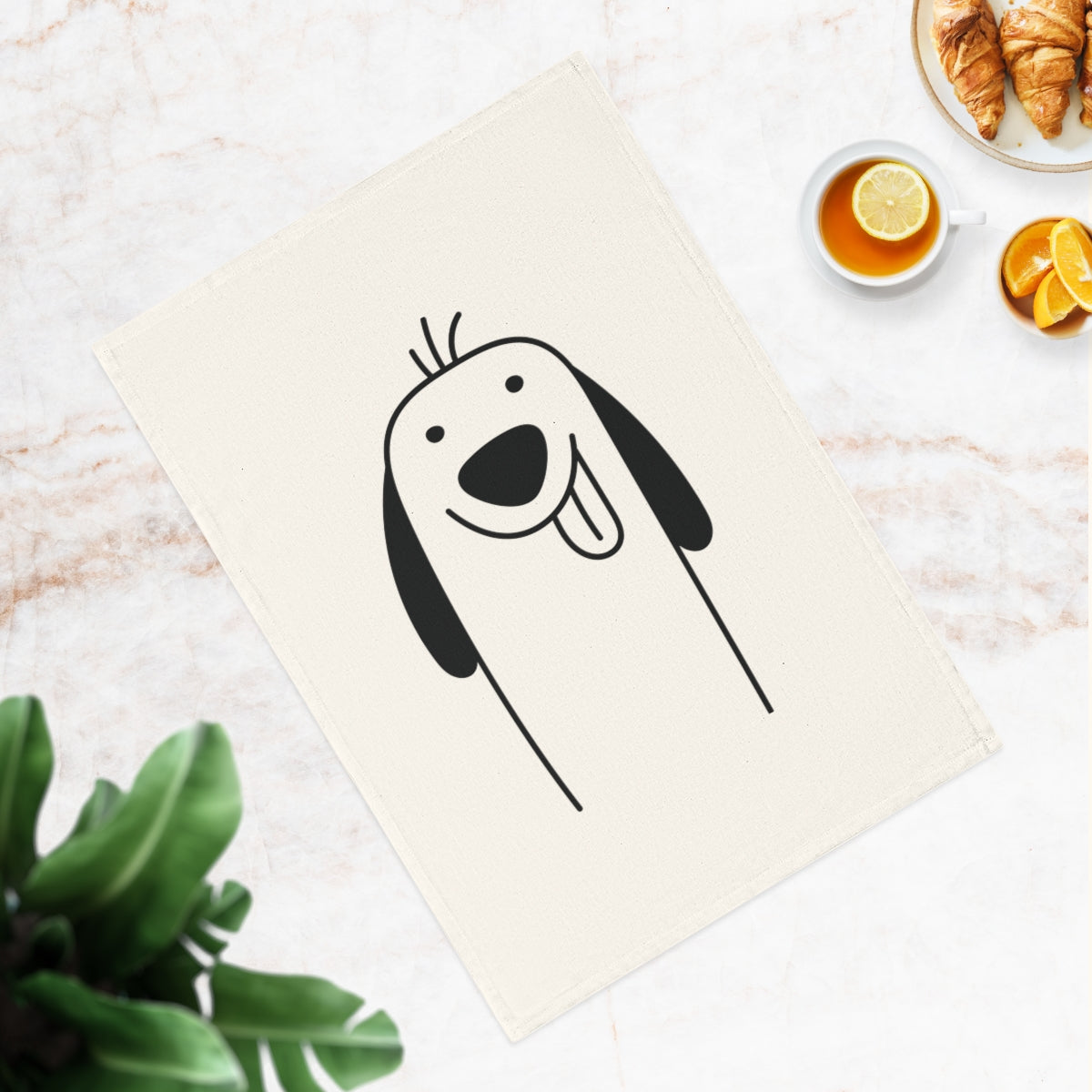 Spaniel dog design Cotton Tea Towel, 50 x 70 cm, organic cotton, eco-friendly