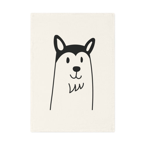 Husky dog design Cotton Tea Towel, 50 x 70 cm, organic cotton, eco-friendly
