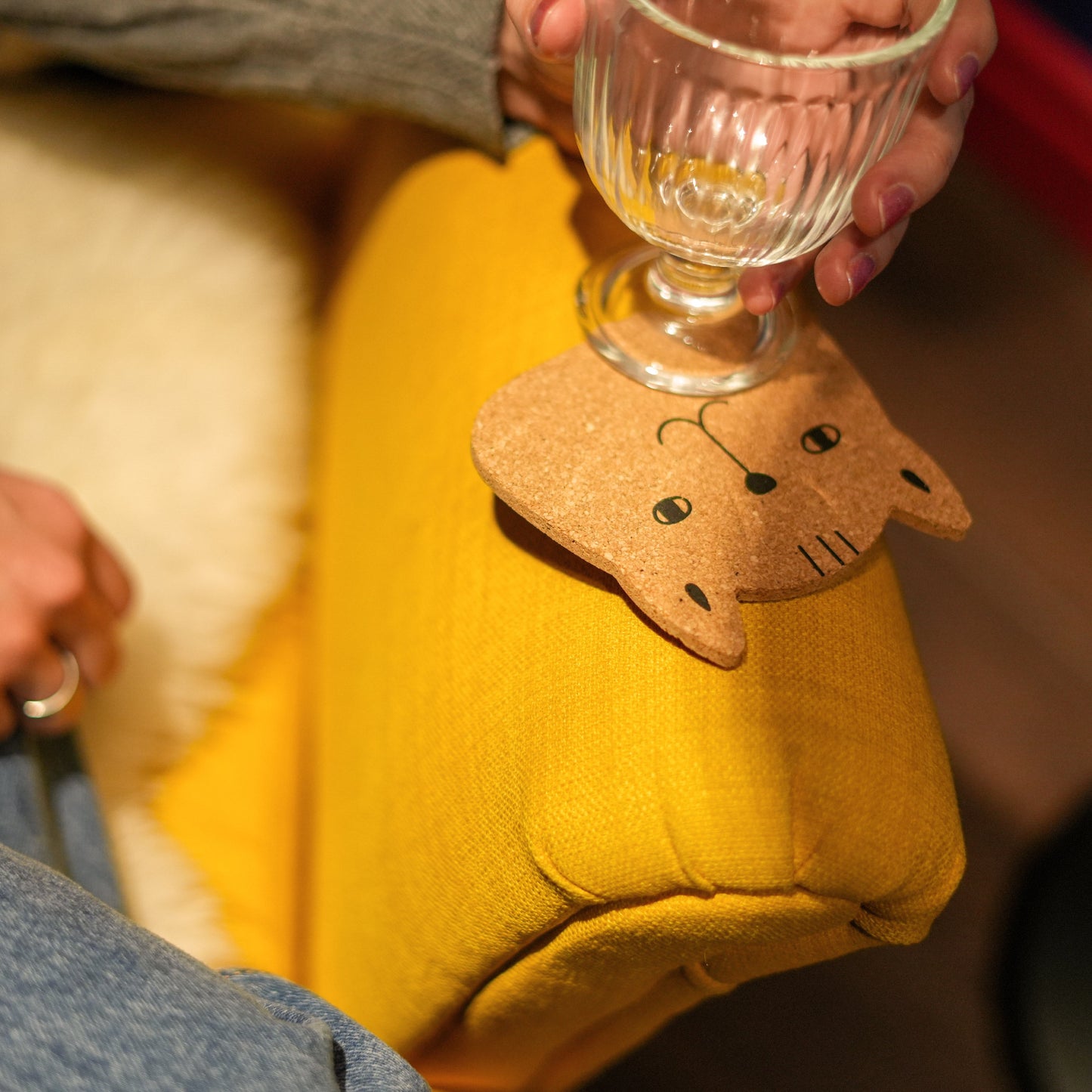 Meaow Cute cats - Cork coasters, round, set of 6