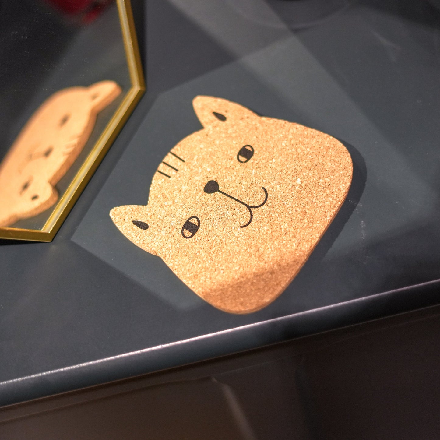Meaow Cute cats - Cork coasters, round, set of 6