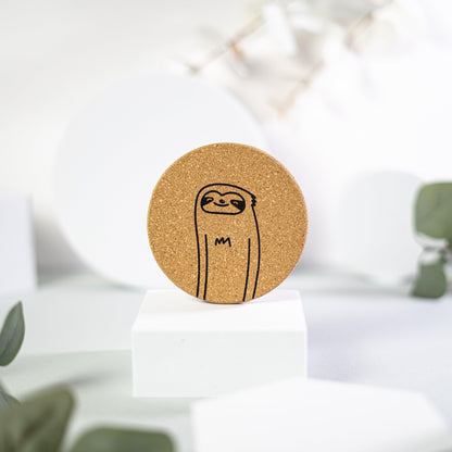 Cutes - Cork coasters, set of 6, cute animals