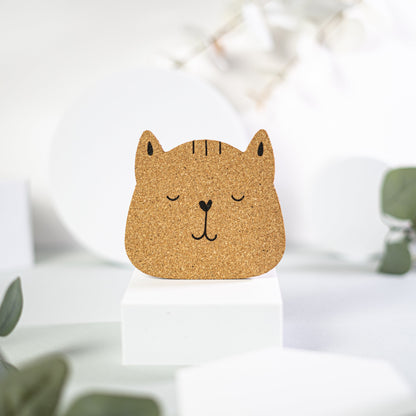 Meaow Cute cats - Cork coasters, round, set of 6