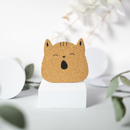 Meaow Cute cats - Cork coasters, round, set of 6