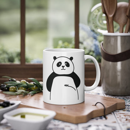 Cute Panda mug funny bear mug, white, 325 ml / 11 oz Coffee mug, tea