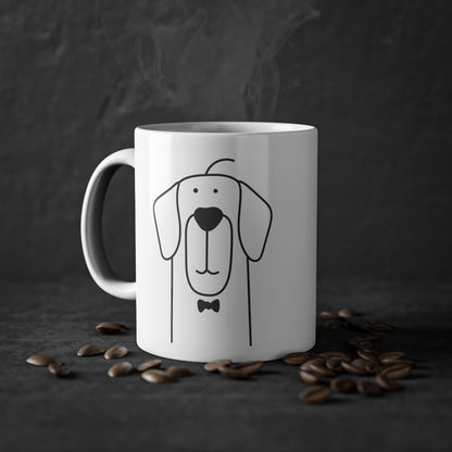 Cute dog Retriever mug, white, 325 ml / 11 oz Coffee mug, tea mug for