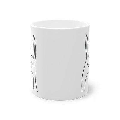 Cute Bunny mug, white, 325 ml / 11 oz Coffee mug, tea mug