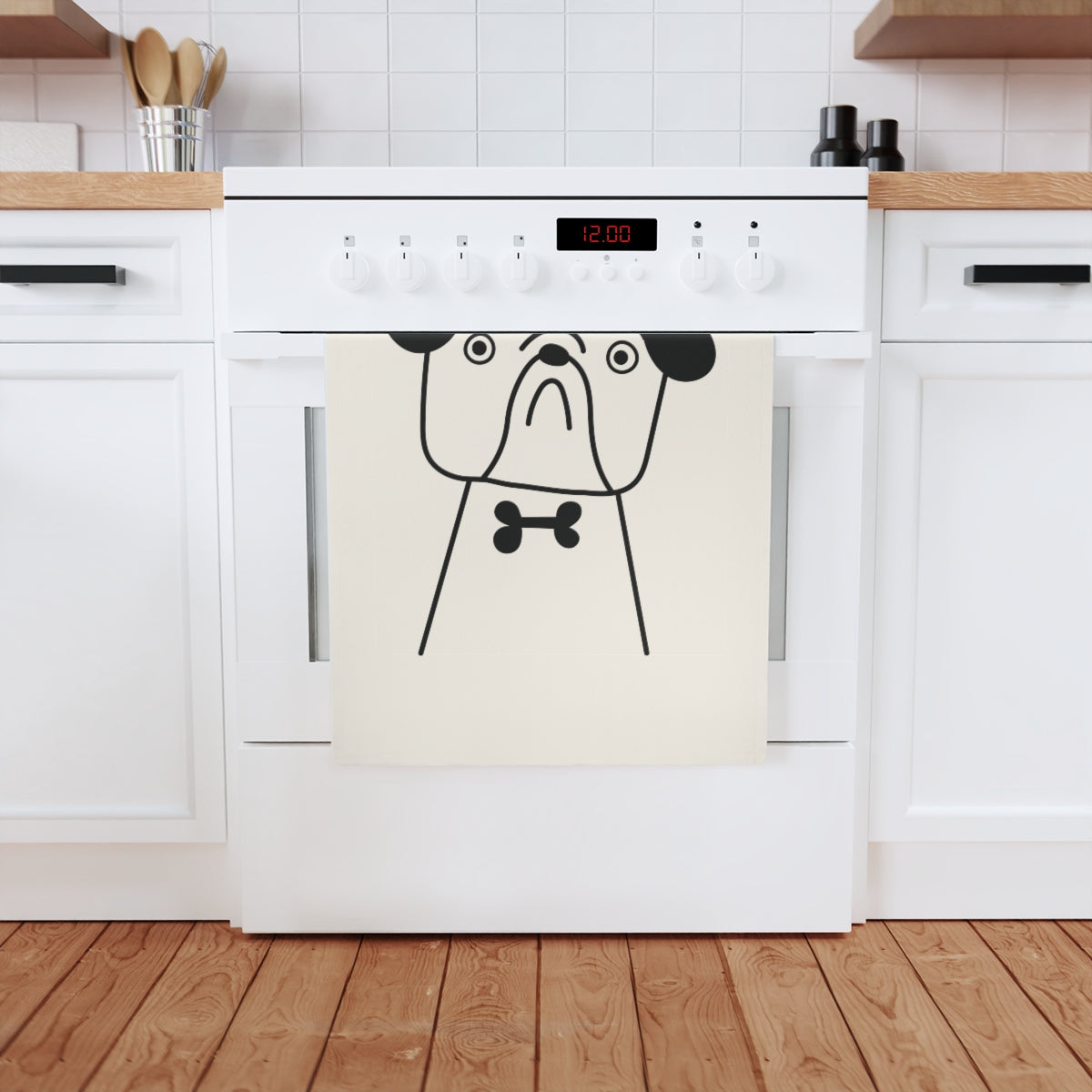 Bulldog Cotton Tea Towel, 50 x 70 cm, organic cotton, eco-friendly dog