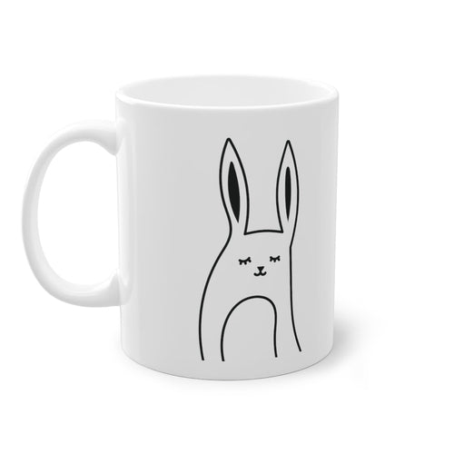 Cute Bunny mug, white, 325 ml / 11 oz Coffee mug, tea mug