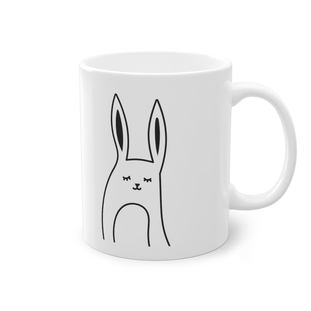 Cute Bunny mug, white, 325 ml / 11 oz Coffee mug, tea mug