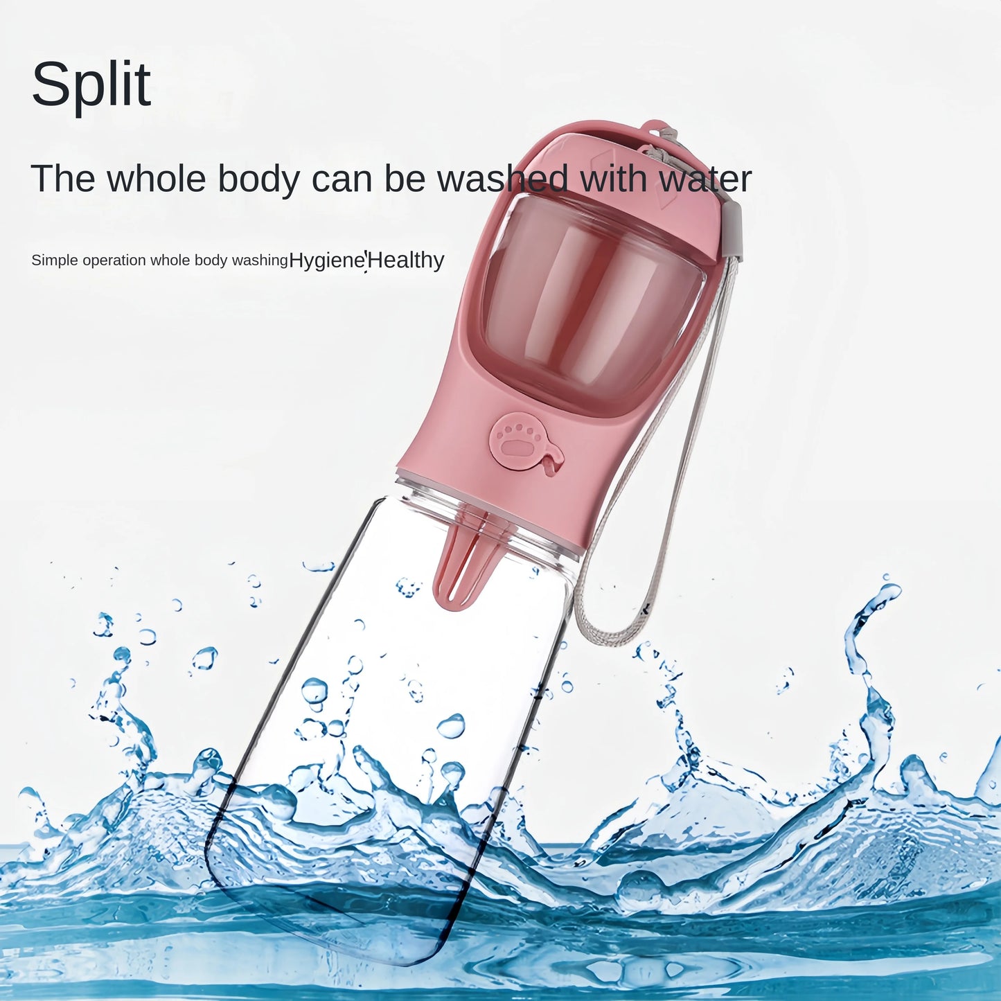 Portable Pet Water Bottle with Food Compartment – Leak-Proof & Travel Friendly