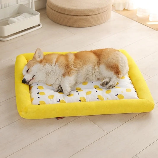 Summer Cooling Pet Bed – Breathable Ice Pad for Cats & Dogs, Anti-Slip Base, Washable Mat