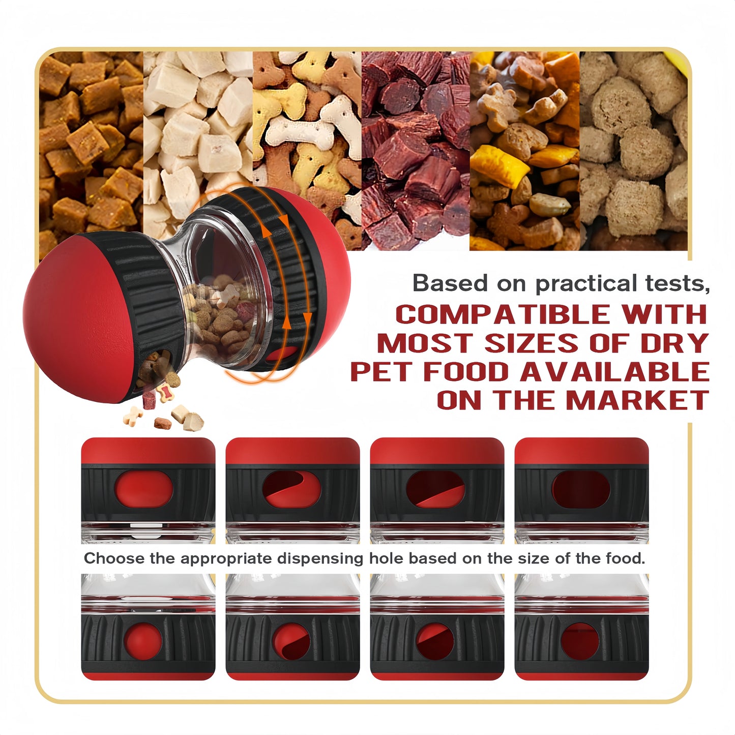 Dog Treat Dispenser Toy – Leaky Food Tumbler for Slow Feeding & Mental Stimulation