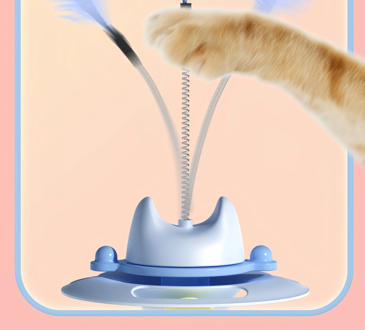 Interactive Cat Toy – 4-Layer Track Ball Tower with Feather Stick