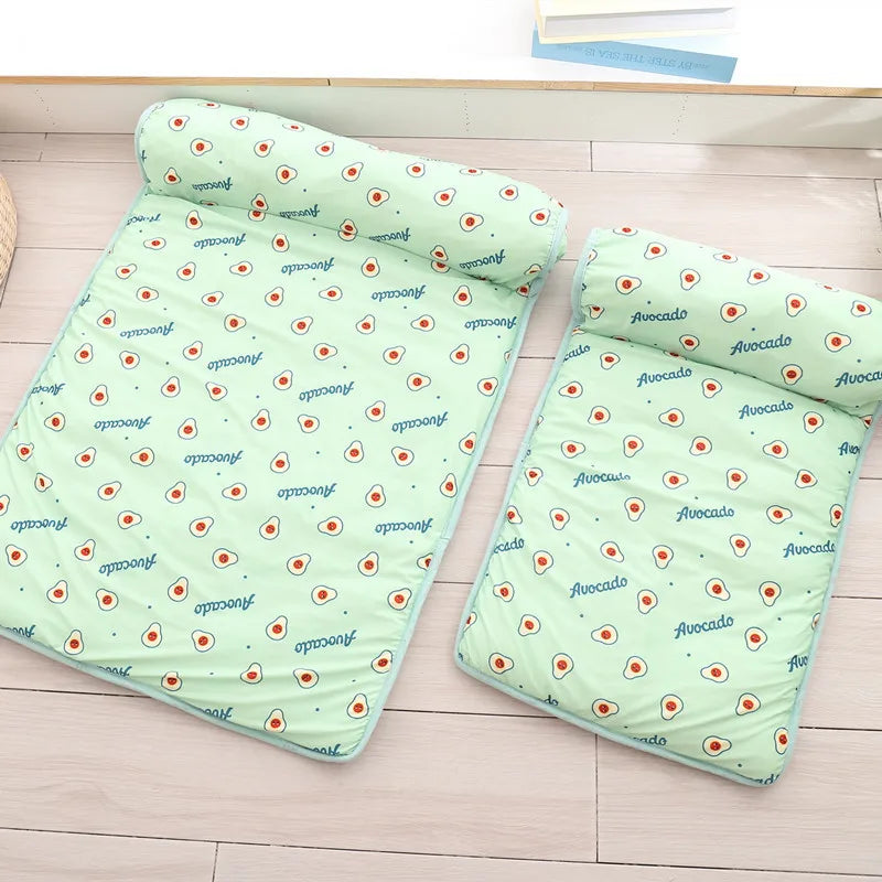 Cooling Pet Mat with Pillow – Summer Bed for Cats & Small Dogs | Anti-Slip & Breathable