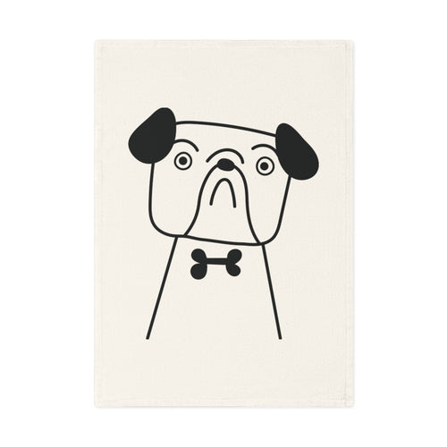 Bulldog Cotton Tea Towel, 50 x 70 cm, organic cotton, eco-friendly dog
