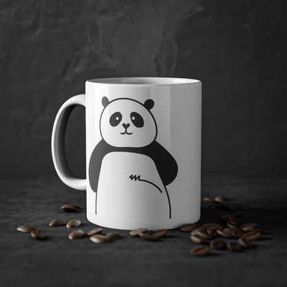 Cute Panda mug funny bear mug, white, 325 ml / 11 oz Coffee mug, tea