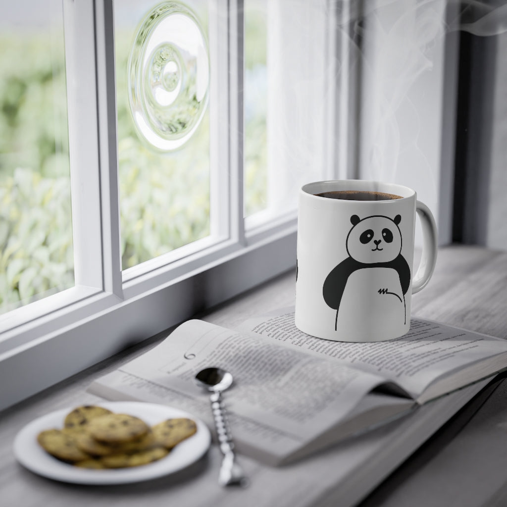Cute Panda mug funny bear mug, white, 325 ml / 11 oz Coffee mug, tea