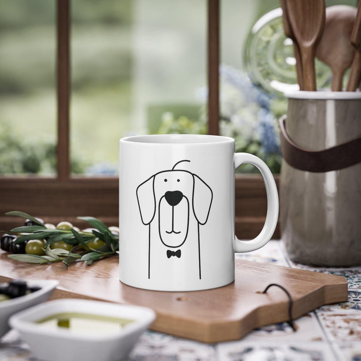 Cute dog Retriever mug, white, 325 ml / 11 oz Coffee mug, tea mug for