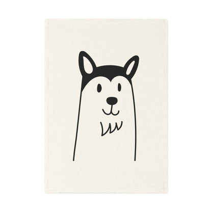 Husky dog design Cotton Tea Towel, 50 x 70 cm, organic cotton, eco-friendly